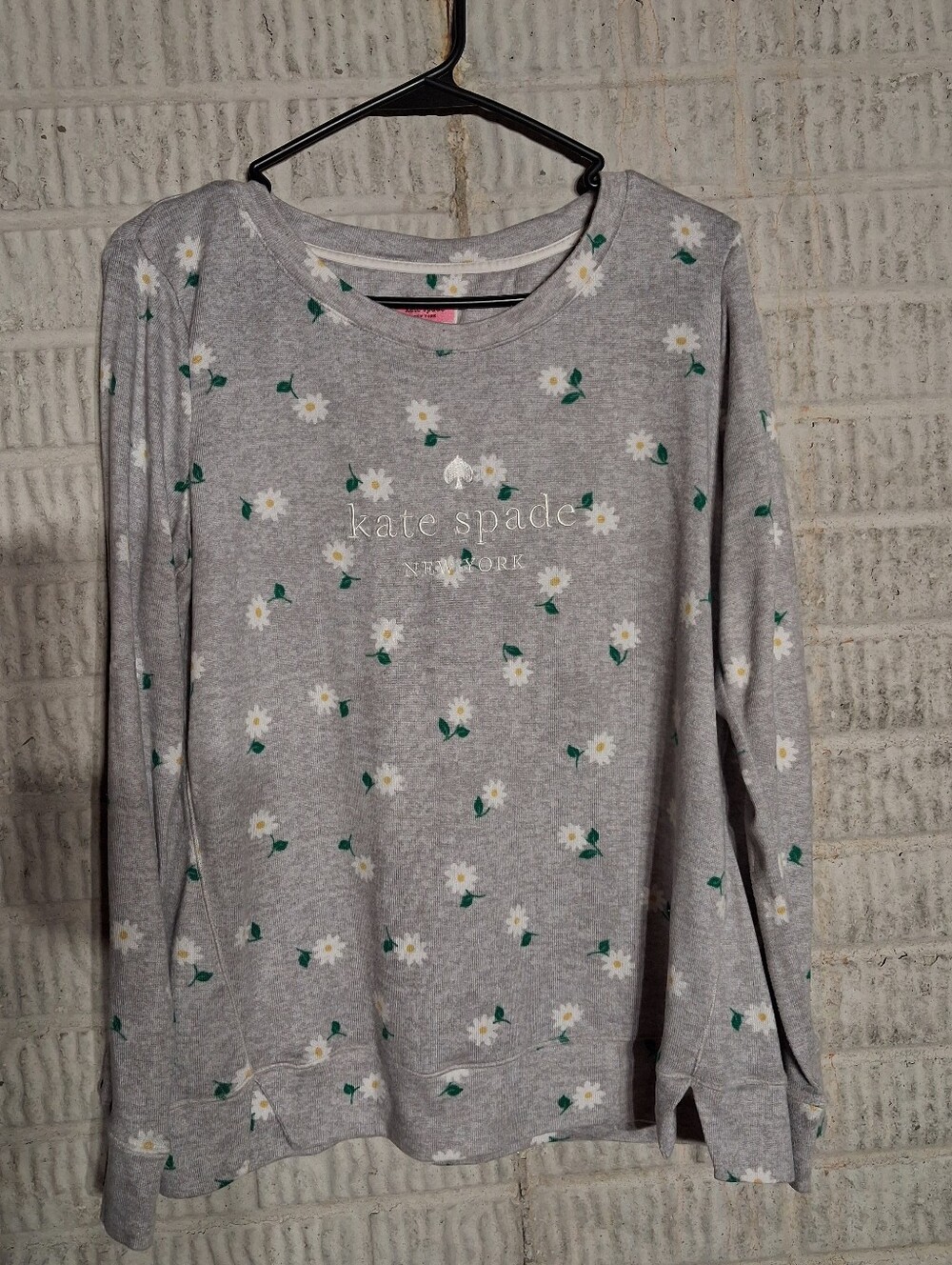 kate spade Gray Floral Sweatshirt with White Daisies